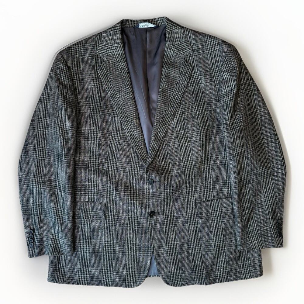 Vintage Polo Ralph Lauren Blazer 48R Multicolor Wool Silk Houndstooth New York